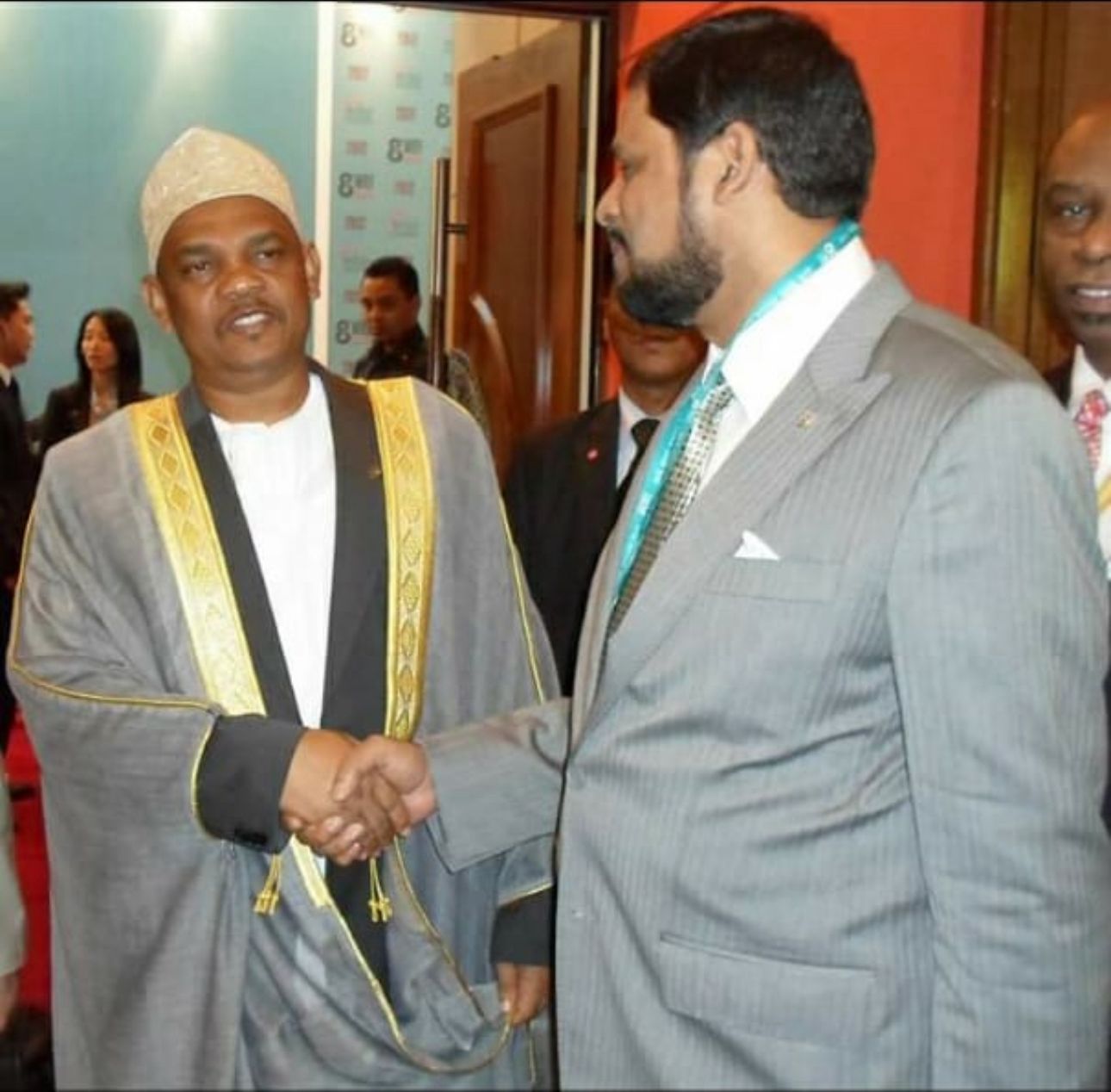 Greeting a foreign dignitary